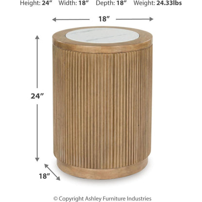 Table d'appoint Camdill - Marron clair/blanc
