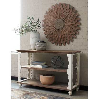 Table d'appoint Alwyndale - Blanc antique/marron