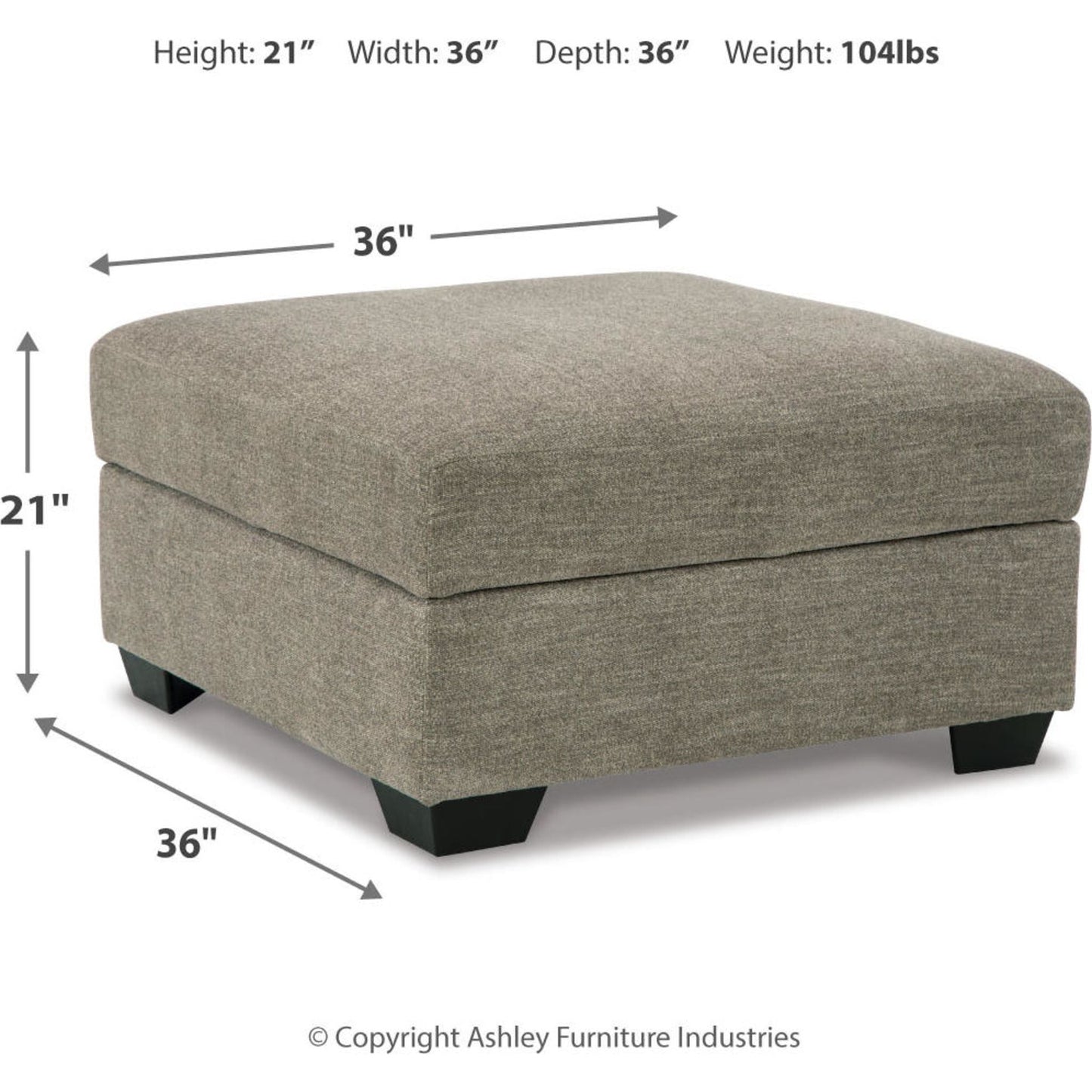 Pouf de rangement Creswell - Pierre