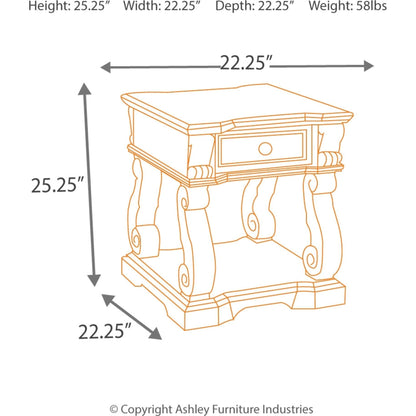 Table d'appoint Alymere - Brun rustique