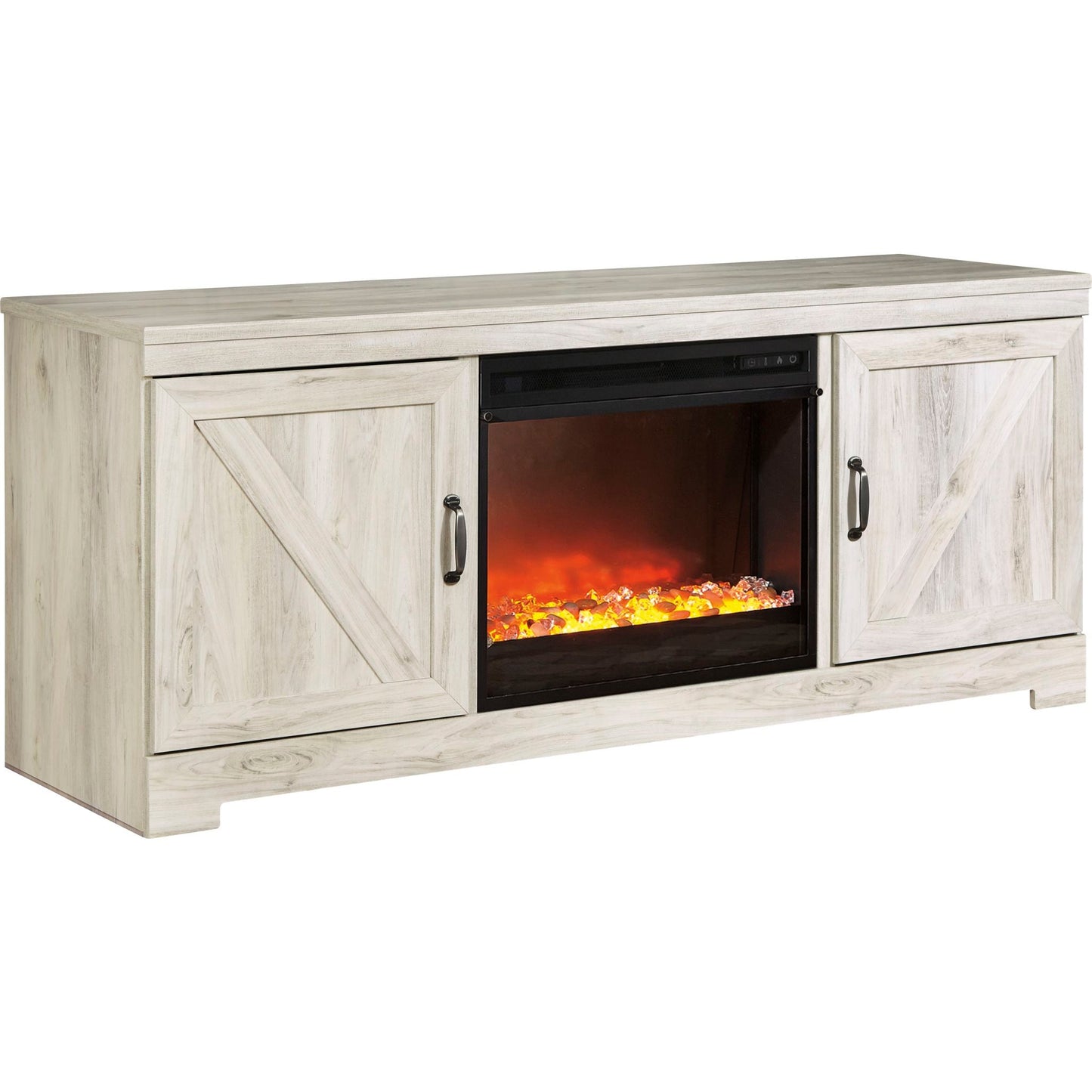 Meuble de divertissement Bellaby avec cheminée - Blanchiment