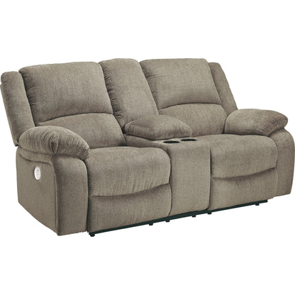 Causeuse inclinable électrique Draycoll avec console - Étain