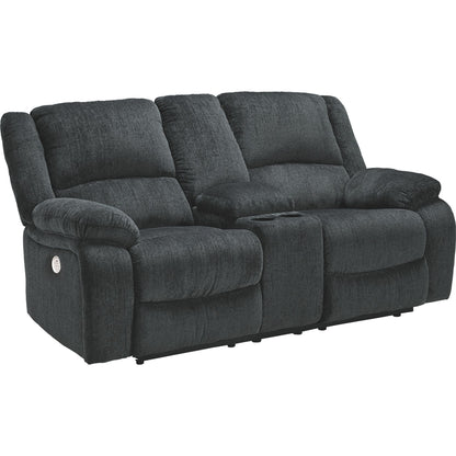 Causeuse inclinable électrique Draycoll avec console - Ardoise