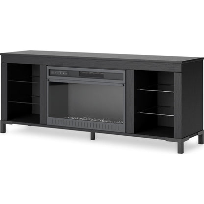 Meuble TV Cayberry avec cheminée - Noir