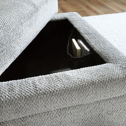 Pouf de rangement Casselbury - Ciment
