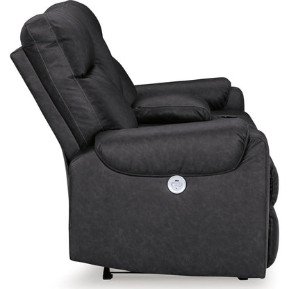 Causeuse inclinable électrique Axtellton avec console - Carbone