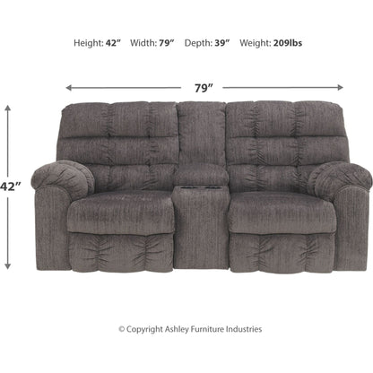 Causeuse inclinable avec console Acieona - Ardoise