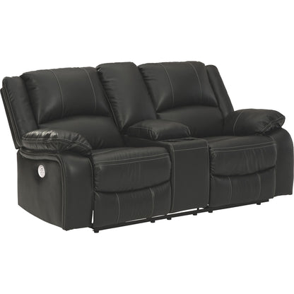 Causeuse inclinable électrique avec console Calderwell - Noir