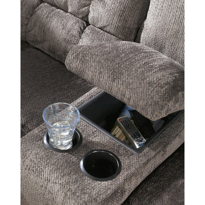 Causeuse inclinable avec console Acieona - Ardoise