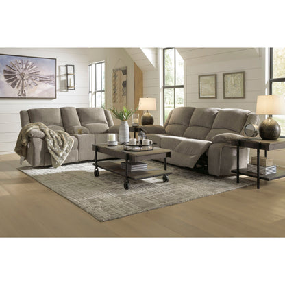 Causeuse inclinable électrique Draycoll avec console - Étain