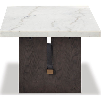Table basse Burkhaus - Blanc/marron foncé