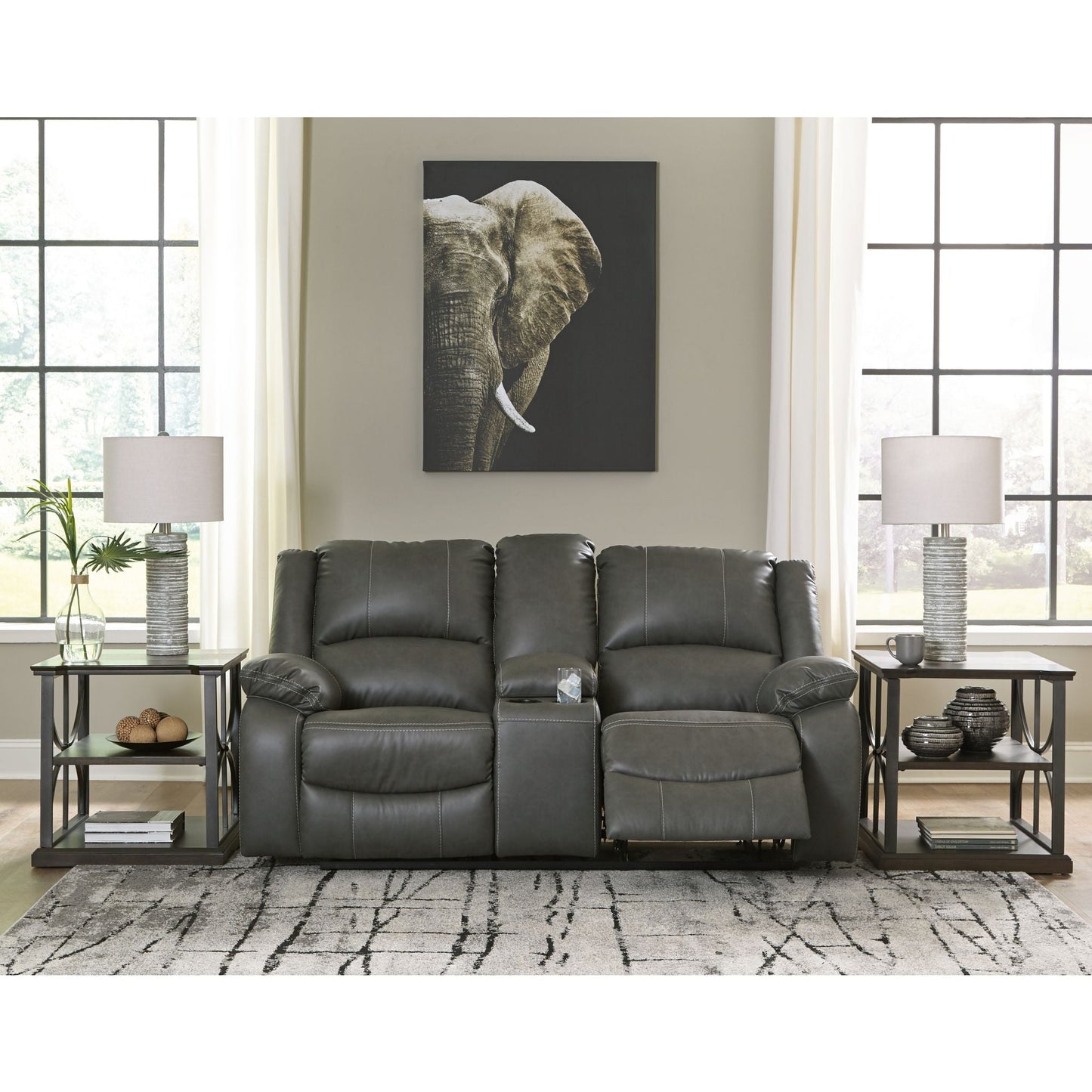 Causeuse inclinable avec console Calderwell - Gris