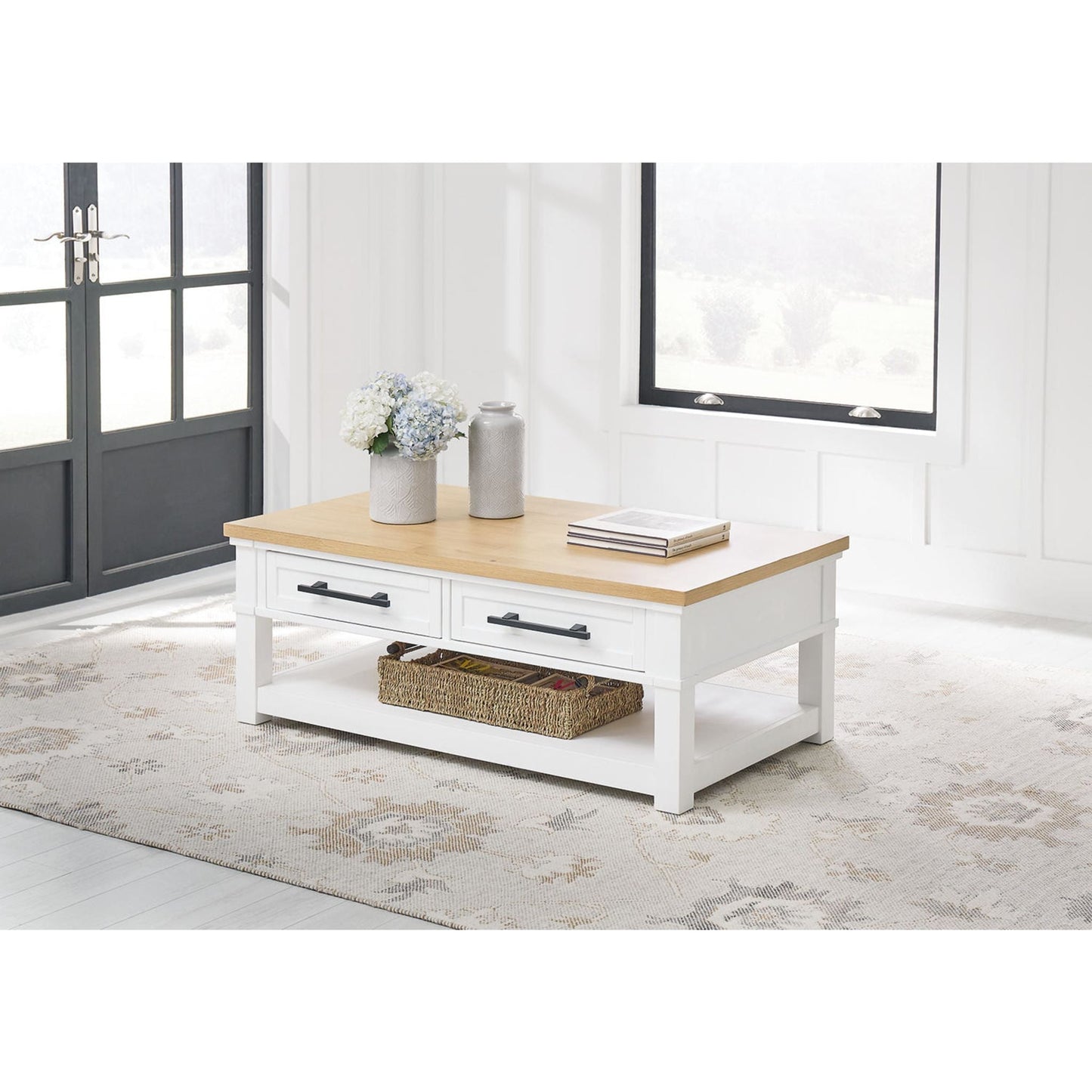 Table basse Ashbryn - Blanc/Naturel
